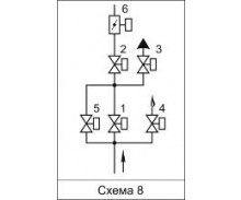 Блоки клапанов с заслонками регулирующими (стальные корпуса, схема 8)